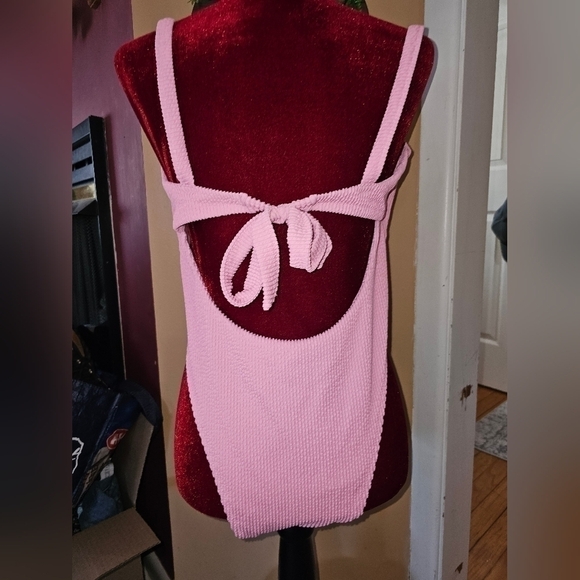 1 PC Maillot H&M Pink Bathing Suit Swimwear sz L  "K" - Picture 2 of 8